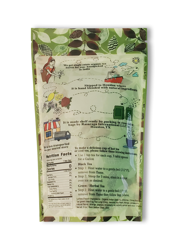
                  
                    Load image into Gallery viewer, Lychee Peach Tea- Green
                  
                